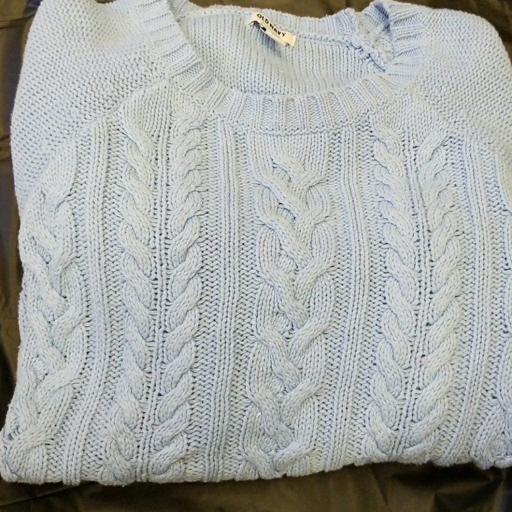 Old navy blue cable sweater